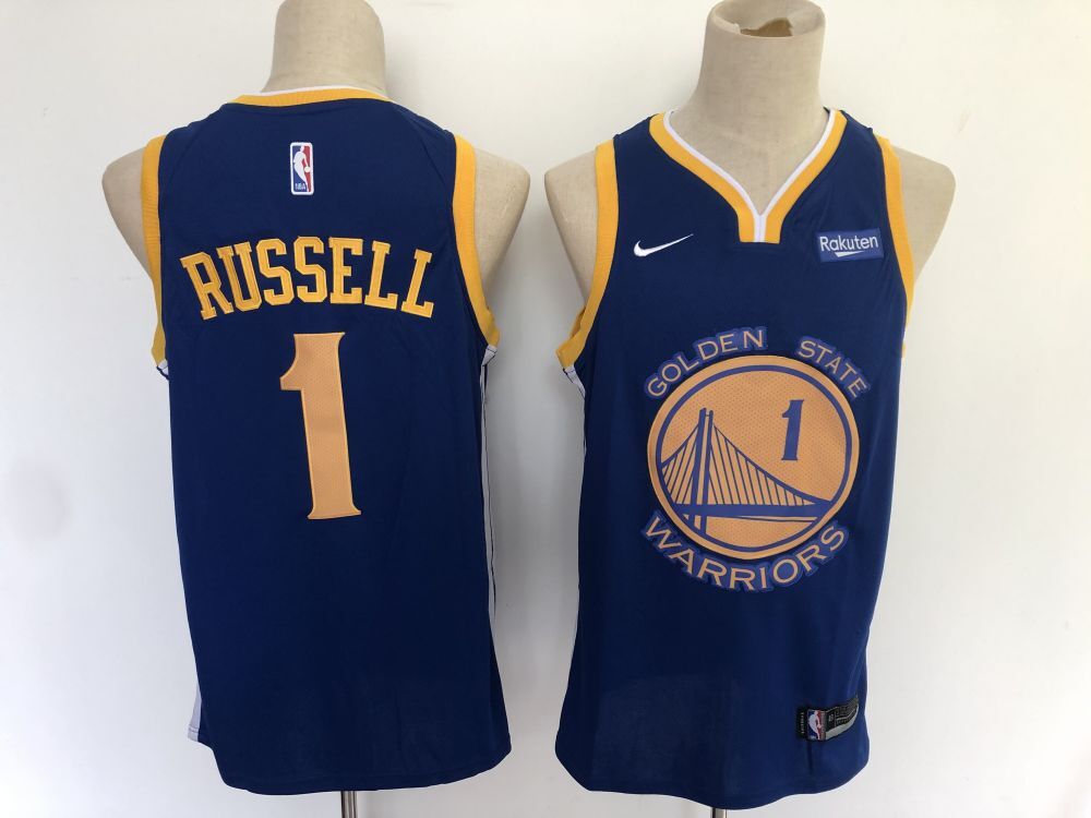 Men Golden State Warriors #1 Russell Blue Nike Game NBA Jerseys->golden state warriors->NBA Jersey